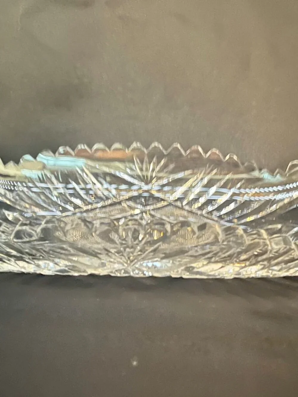 Antique American Brilliant Period Cut Crystal Celery or Relish Dish